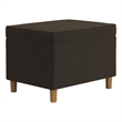 Bowery Hill Storage Ottoman with Hinged Lid in Dark Brown Velvet