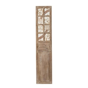 Bowery Hill 73&quot Decorative Wood Panel with Tile Accents in Brown