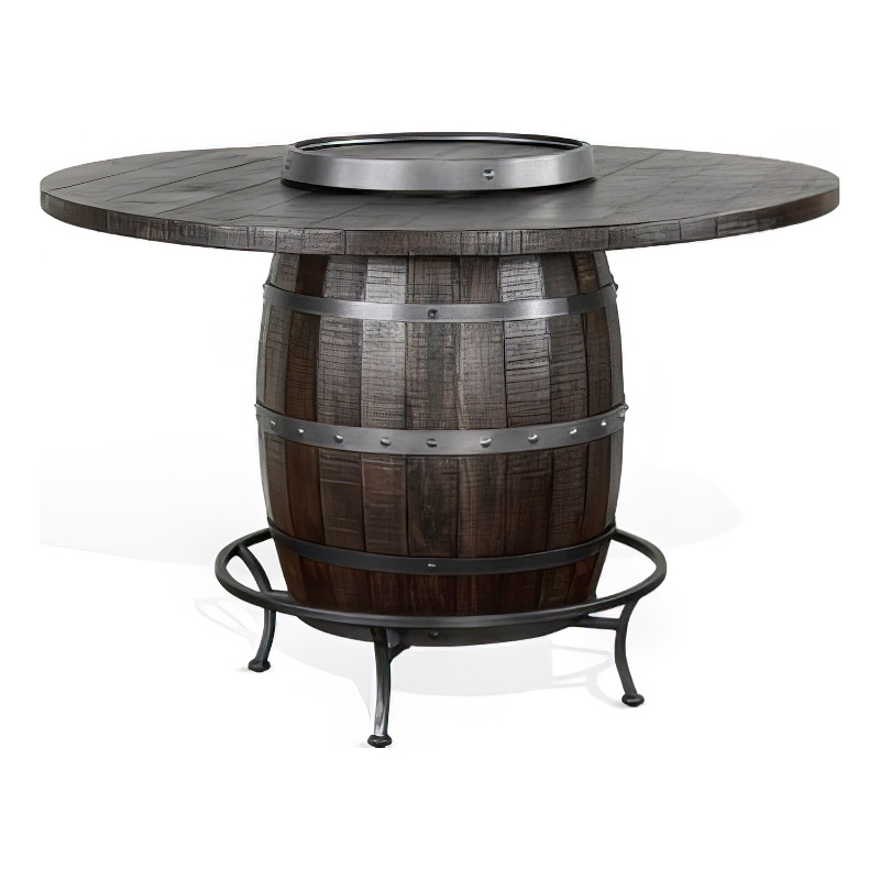Bowery Hill 54 in Counter Height Pub Table with Barrel Design in Brown
