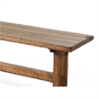 Bowery Hill Dining Bench with Trestle Base in Light Brown Mindi Wood