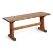 Bowery Hill Dining Bench with Trestle Base in Light Brown Mindi Wood