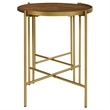 Bowery Hill 2 Piece Round Nesting Tables in Mango Wood and Gold Iron