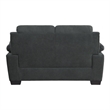 Bowery Hill 58 Inch Loveseat with Polyester Upholstery in Dark Gray