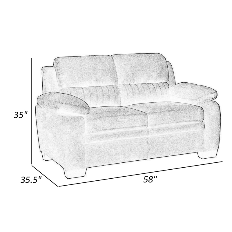 Bowery Hill 58 Inch Loveseat with Polyester Upholstery in Dark Gray