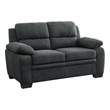Bowery Hill 58 Inch Loveseat with Polyester Upholstery in Dark Gray