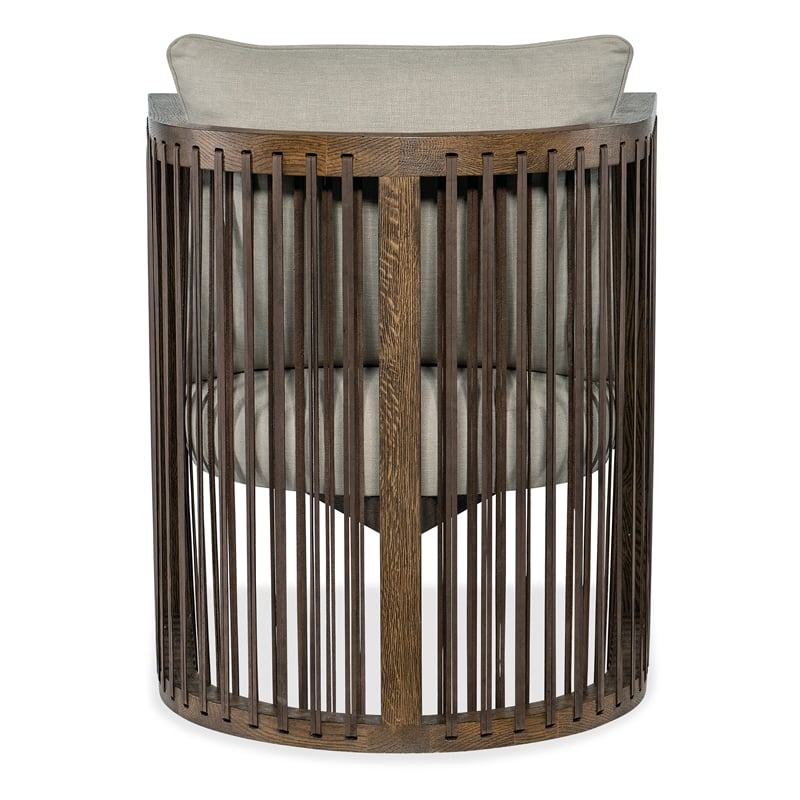 Bowery Hill Contemporary Club Chair with Leather Strapping in Brown