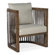 Bowery Hill Contemporary Club Chair with Leather Strapping in Brown