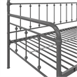 Bowery Hill Twin Metal Daybed with Pop Up Trundle in Gray
