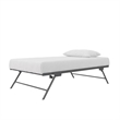 Bowery Hill Twin Metal Daybed with Pop Up Trundle in Gray