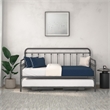 Bowery Hill Twin Metal Daybed with Pop Up Trundle in Gray
