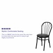 Bowery Hill Fan Back Metal Dining Chair with Vinyl Seat in Black