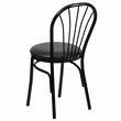 Bowery Hill Fan Back Metal Dining Chair with Vinyl Seat in Black