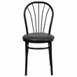 Bowery Hill Fan Back Metal Dining Chair with Vinyl Seat in Black