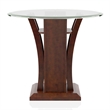 Bowery Hill Glass Top 3-Piece Coffee Table Set in Dark Cherry Finish