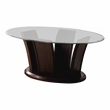 Bowery Hill Glass Top 3-Piece Coffee Table Set in Dark Cherry Finish