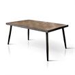 Bowery Hill Mid-century Modern Metal Dining Table in Gray Finish