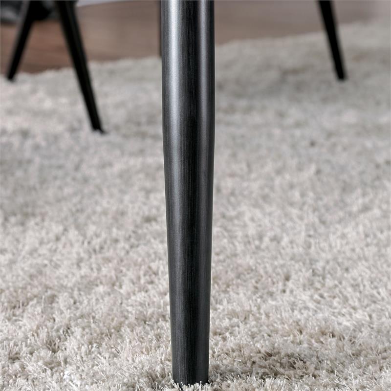 Bowery Hill Mid-century Modern Metal Dining Table in Gray Finish