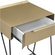 Bowery Hill Contemporary Gold Champagne Metal End Table with 1 Drawer