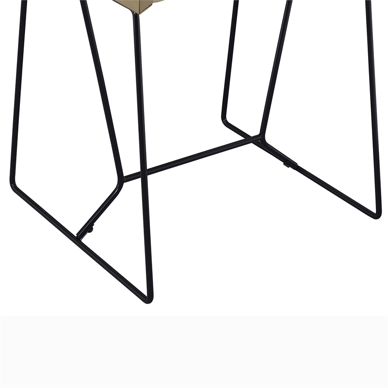 Bowery Hill Contemporary Gold Champagne Metal End Table with 1 Drawer