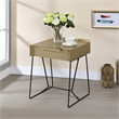 Bowery Hill Contemporary Gold Champagne Metal End Table with 1 Drawer