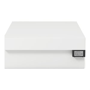 Bowery Hill Contemporary Wood Nightstand with USB Port in Glossy White