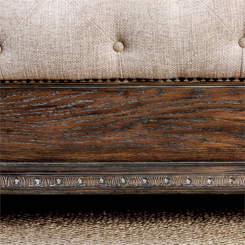 Bowery Hill 4pc Sleigh Bedroom Set with Rustic Finish and Queen Bed Frame