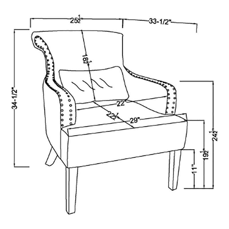 Bowery Hill Contemporary Gray Fabric Upholstered Accent Chair