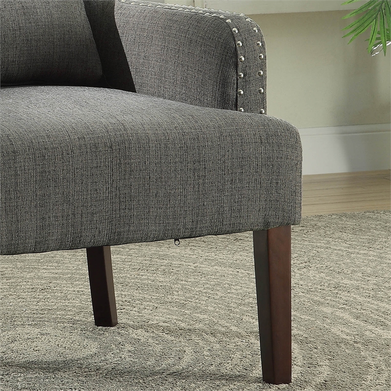Bowery Hill Contemporary Gray Fabric Upholstered Accent Chair