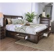 Bowery Hill Wood King Storage Platform Bed in Brown Cherry