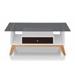 Bowery Hill Mid-Century Glass Top Coffee Table in Espresso Finish