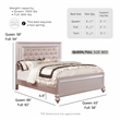 Bowery Hill Solid Wood Tufted Full Panel Bed in Rose Gold