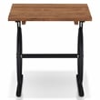 Bowery Hill Wood and Steel Wheel-Base End Table in Warm Oak & Black