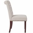 Bowery Hill Upholstered Parsons Dining Side Chair in Beige Fabric
