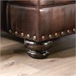 Bowery Hill Faux Leather Pillow Back Sofa in Brown with Rolled Arms