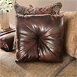 Bowery Hill Faux Leather Pillow Back Sofa in Brown with Rolled Arms