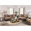 Bowery Hill Faux Leather Pillow Back Sofa in Brown with Rolled Arms