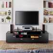 Bowery Hill Multi-Storage 72-Inch Wood TV Stand in Black Finish
