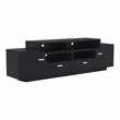Bowery Hill Multi-Storage 72-Inch Wood TV Stand in Black Finish