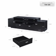 Bowery Hill Multi-Storage 72-Inch Wood TV Stand in Black Finish