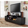 Bowery Hill Multi-Storage 72-Inch Wood TV Stand in Black Finish