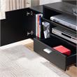 Bowery Hill Multi-Storage 72-Inch Wood TV Stand in Black Finish