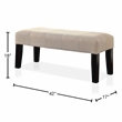 Bowery Hill Contemporary Ivory Fabric Bench with Wood Legs
