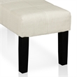 Bowery Hill Contemporary Ivory Fabric Bench with Wood Legs