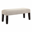 Bowery Hill Contemporary Ivory Fabric Bench with Wood Legs