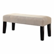 Bowery Hill Contemporary Ivory Fabric Bench with Wood Legs