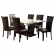 Bowery Hill 7-Piece Contemporary Wood Dining Table Set in Brown Cherry Finish