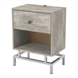 Bowery Hill Light Gray Wood 1-Drawer End Table with USB Port