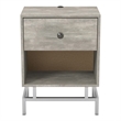 Bowery Hill Light Gray Wood 1-Drawer End Table with USB Port