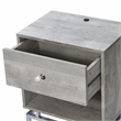 Bowery Hill Light Gray Wood 1-Drawer End Table with USB Port