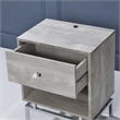 Bowery Hill Light Gray Wood 1-Drawer End Table with USB Port